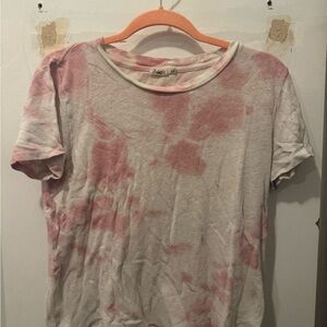 Faherty Blush and Cream Short Sleeve Tee